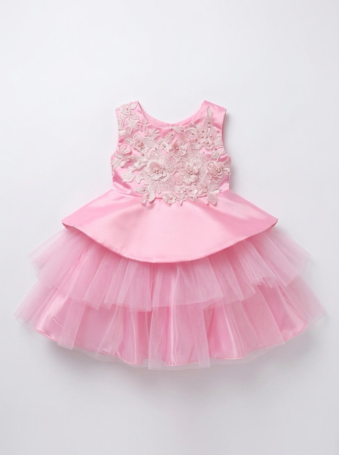 Girls’ Luxury Satin Peplum & Tulle Party Ball Dress - Image 13
