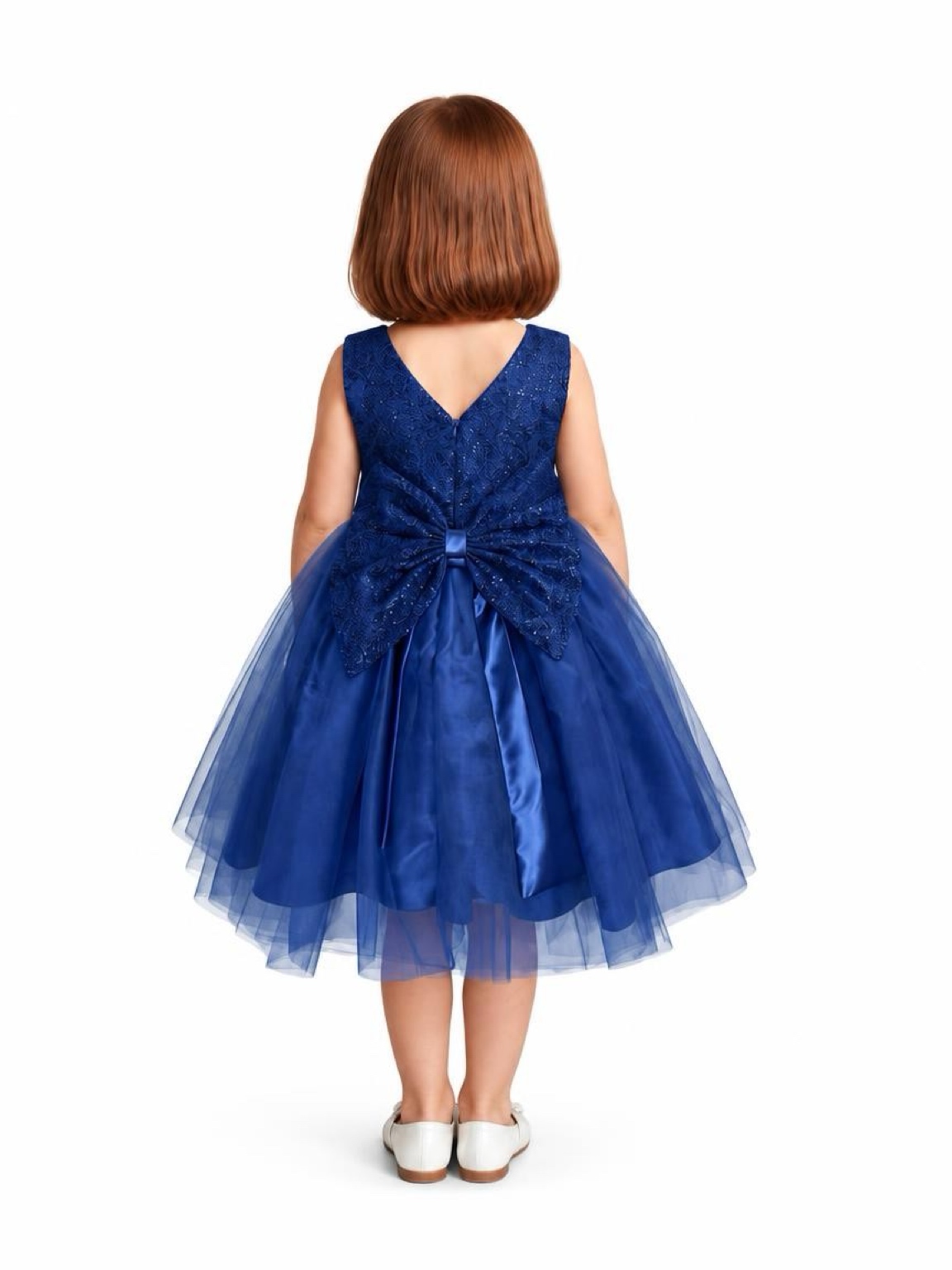 Royal Blue Princess Tulle Party Dress - Image 3